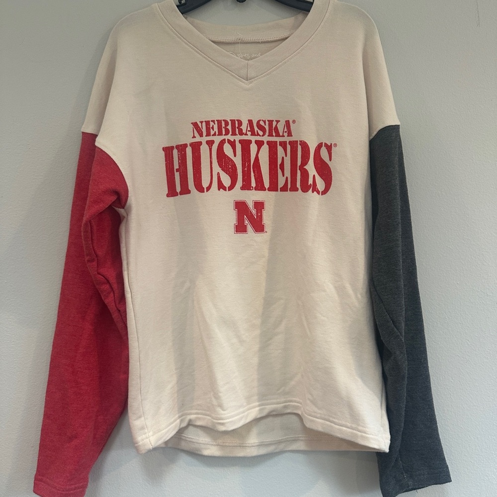 Kids Nebraska Huskers Colorblock Sweatshirt